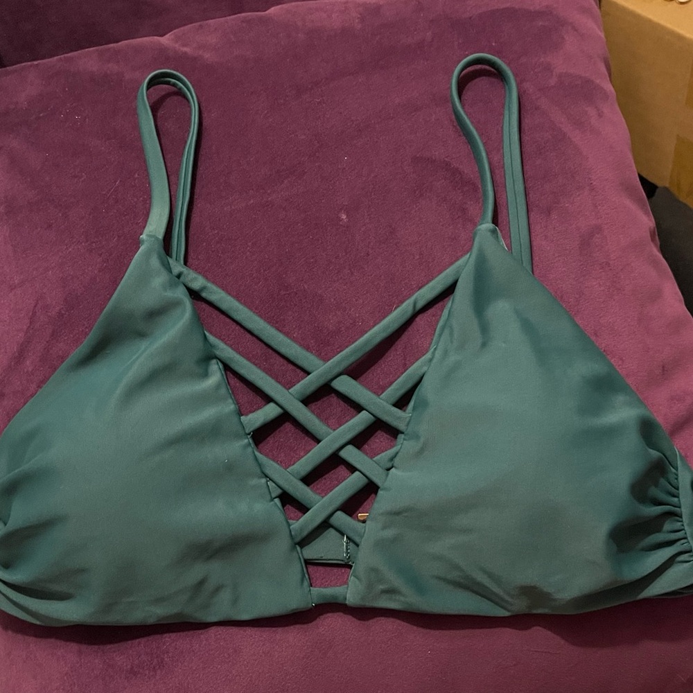 TORI PRAVER SEXY BIKINI TOP.- FOREST GREEN - Size Large - Picture 3 of 5